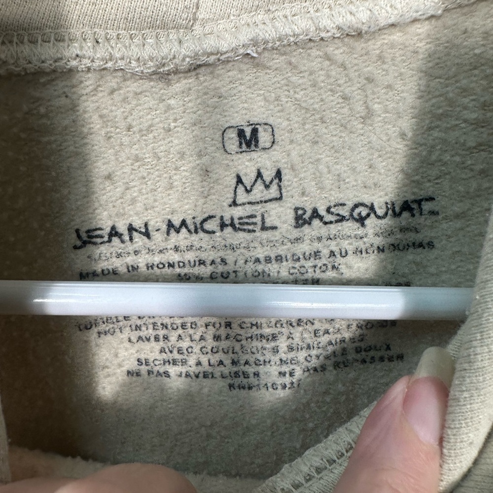 Jean-Michel Basquiat Men’s Beige Hoodie Red Kings Art to Wear Size Medium EUC - Picture 4 of 6